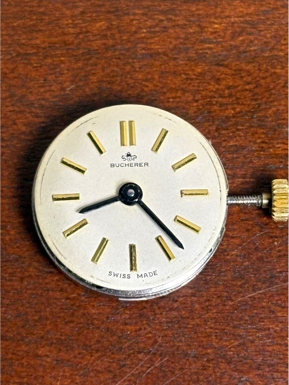 Bucherer Swiss Made Manual Mechanical Watch Movement w/ Dial & Hands 15.4mm